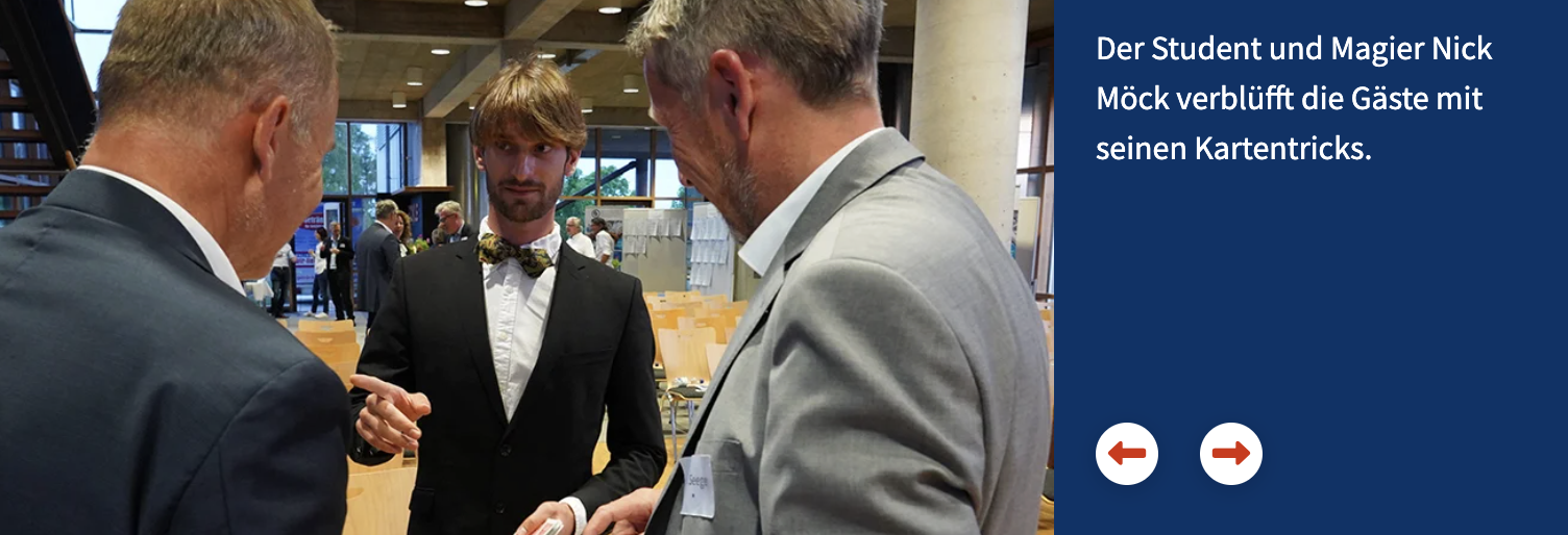 Nick Magic als Walking-Act bei der Hochschule Sigmaringen